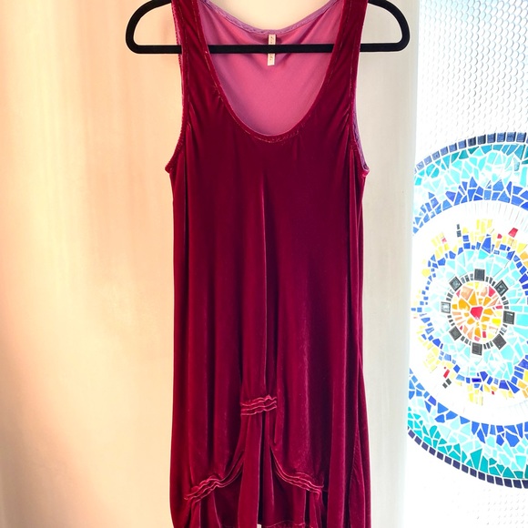 Homefrocks Silk Velvet Womens Tunic High Low Hemline - Picture 3 of 15